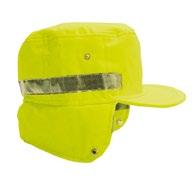 6 panel cap with earcovers and cotton lining in certified high visibility material and certified reflective tape (GP 440 REFLEXITE).