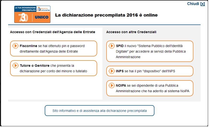 Videata di accesso: L abilitazione al servizio telematico Fisconline (password e PIN) può essere richiesta, gratuitamente: a) online, accedendo al sito internet dell Agenzia; b) presso qualsiasi