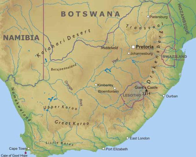 SUDAFRICA AspeR fisici e climi Il clima in Sudafrica è di >po tropicale e varia in ogni località mentre nella parte meridionale il clima è mediterraneo.