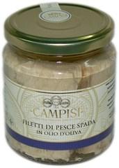 FILETTI DI PESCE SPADA IN OLIO DI OLIVA INGREDIENTI: pesce spada, olio d'oliva, sale marino CONFEZIONE: