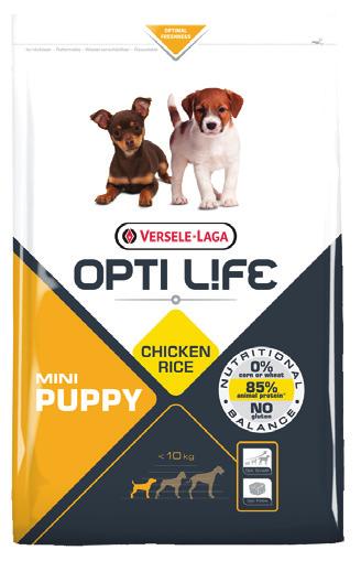 Cani Opti Life Cani Puppy Mini CUCCIOLI CRESCITA piccola taglia Proteine 32,0 % Puppy Mini è un alimento specifico per cuccioli di razze di piccola taglia (< 10 kg).