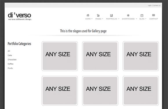 Abbiamo previsto anche un portfolio che utilizza lo stesso layout applicato per la pagina Gallery.