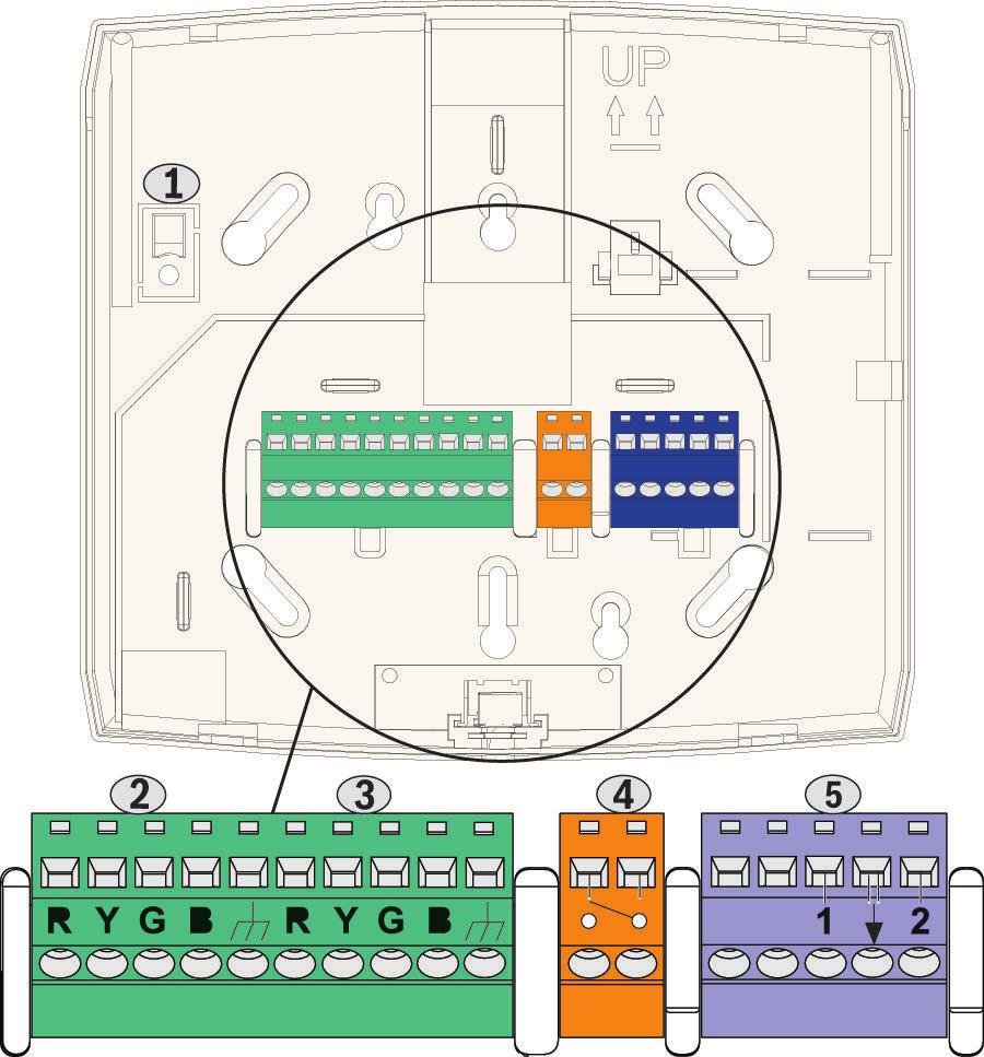 3 Tastiera di comando MAP Ingresso antimanomissione Il contenitore dell'organo di comando è dotato di n interrttore antimanomissione che rileva qando l'nità viene rimossa dalla parete o qando ne