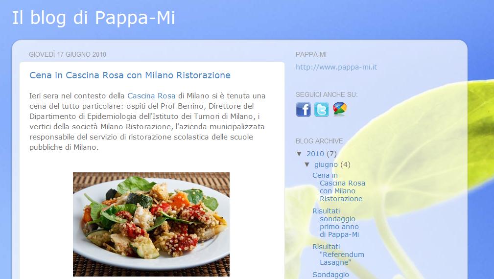 Area pubblica - Blog Il Blog di Pappa-Mi oltre ad annunciare le novità del progetto,