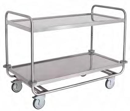 SERVIZIO INOX AISI 304 - TRASPORTO PESANTE Realizzati completamente in acciaio inox AISI 304, finitura spazzolata Struttura portante costituita da telaio chiuso in tubo tondo ø cm 2.