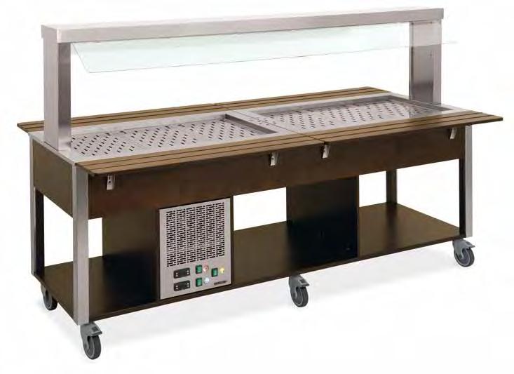 BUFFET MISTI FREDDO/CALDO CON PARAFIATO FISSO caldo freddo +65 +90 +4 +10 Art. 6920.6F3-W + A126W(x2) + A20(x6) 223 Articolo Colore Vani GN Potenza Dim. max cm 6920.