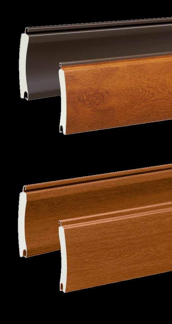Superfici decorative con un marcato effetto legno Superfici pellicolate Decograin Le due superfici pellicolate Decograin nelle decorazioni Golden Oak e Rosewood si contraddistinguono per il loro
