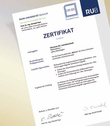radio. È stato collaudato e certificato dagli esperti di sicurezza dell università della Ruhr di Bochum ed è sicuro come l online banking.