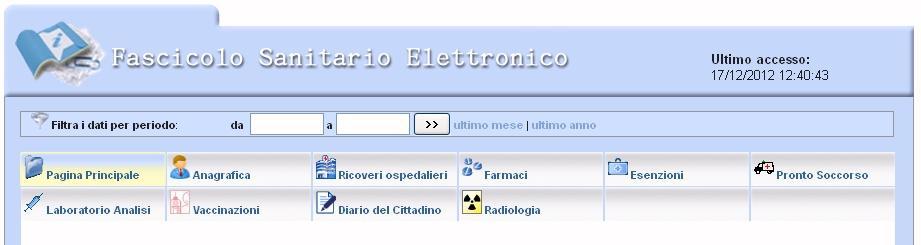 4. I DATI DEL FASCICOLO SANITARIO ELETTRONICO Il cittadino che effettua l accesso al sistema può visualizzare i propri dati anagrafici e le proprie prestazioni