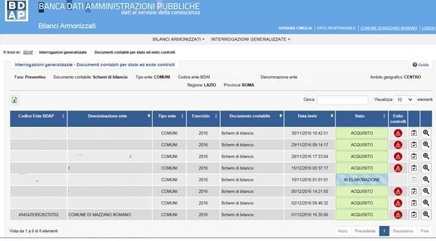 Nel momento in cui il file si trova nello stato ACQUISITO l Ente ha adempiuto ai suoi obblighi di legge, mentre lo stato NON ACQUISITO obbliga a trasmettere nuovamente il file, nella stessa