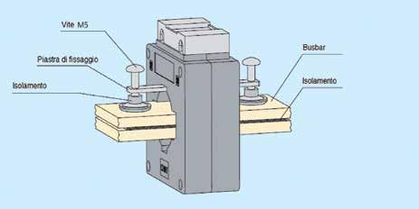 TRASFORMATORI/RIDUTTORI CORRENTE INSTALLAZIONE - Fissaggio su sbarra INSTALLAZIONE - Montaggio