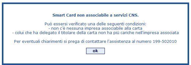 Se l accesso al servizio va a buon fine, appare l elenco delle imprese associate al titolare della CNS, cioè le imprese attive nelle quali il titolare della CNS risulta essere legale rappresentante.