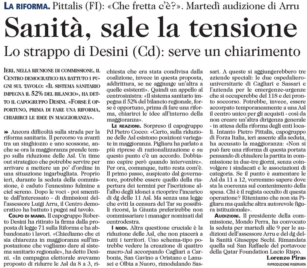 A cura dell Ufficio Stampa Ritaglio stampa ad uso