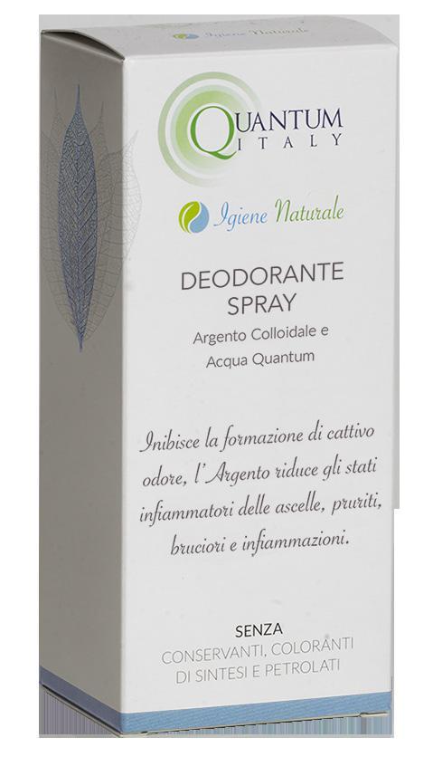 Deodorante Spray colloidale è un adispersione liquida di argento riattivando il metabolismo dei tessuti.