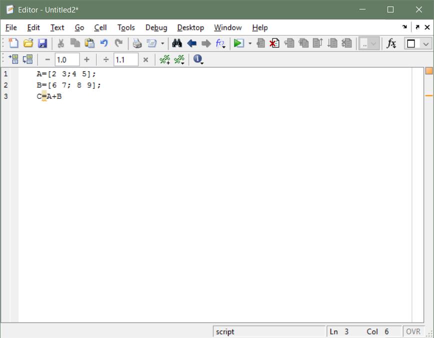 M-File Script 5/9 Editor di M-File Script Inserire le istruzionimatlab mediante l