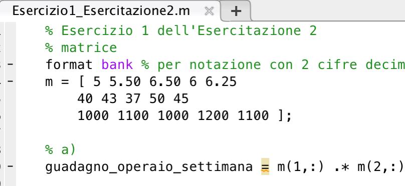 Commenti in MATLAB 2/3 Commento su linea distinta Commento su