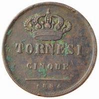 5 Tornesi 1854 - P.R.