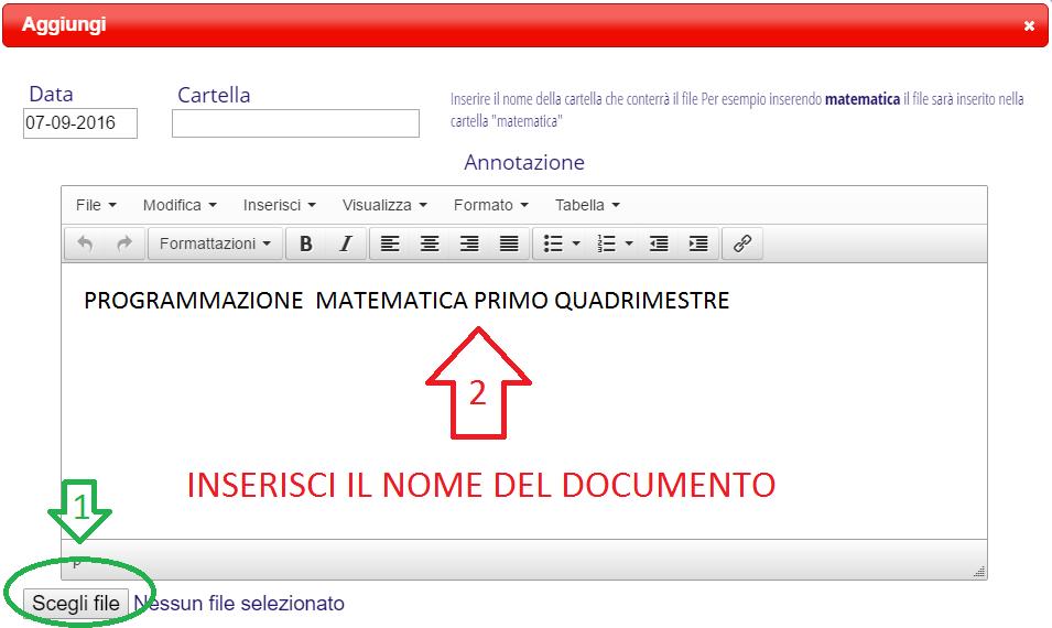 3. Cliccare sul segno + NUOVO per caricare il file 4.