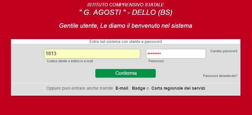 1. Accesso al sistema Ogni docente inserisce la Login personale rilasciata dalla Segreteria: - Codice