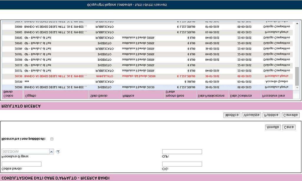 In fase di conferma dell'inserimento vengono effettuati tutti i controlli richiesti e, se qualche requisito non è soddisfatto, viene visualizzata la finestra di validazione descritta sempre