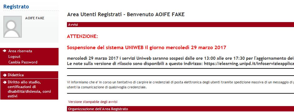 Sei ufficialmente registrato su Uniweb!