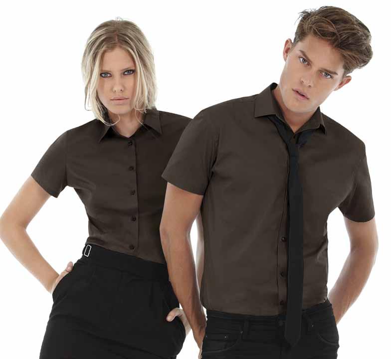 198 BCSWP24 Stretch manica corta donna Camicia in poplin dal tessuto liscio e di buona vestibilità 97% cotone pettinato e 3% elastane. Elegante colletto dal taglio femminile.