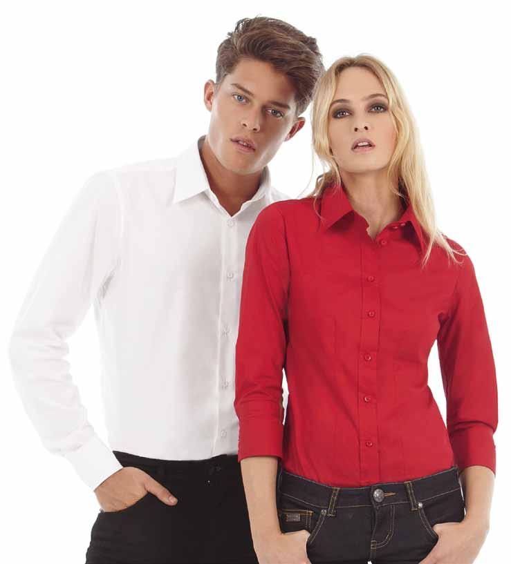 SHIRT&corporate 200 BCSM580 B&C London Camicia uomo aderente 97% cotone, 3% elastane, maniche lunghe. BCSW520 B&C Milano Camicia donna aderente 97% cotone, 3% elastane, maniche 3/4.