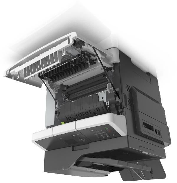 Per le stampanti senza schermo a sfioramento, selezionare Avanti >rimuovere l 4 Far scorrere e mantenere il gancio di sblocco sul lato destro della stampante, quindi chiudere lentamente lo sportello