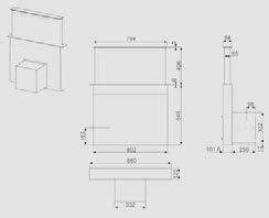 max aspirazione 720 m 3 /h Acciaio inox e vetro Comandi elettronici 3 velocità + intensiva 4 Luci LED 2 Filtri metallici antigrasso lavabili Imbocco motore: 15 cm Livello sonoro: 56 db EAN13: