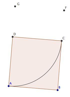 Si prosegua poi costruendo il quadrato di lato GI, e relativo arco di