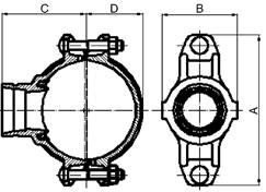 art.3g PRESA A STAFFA SCANALATA grooved mechanical tee N.B.