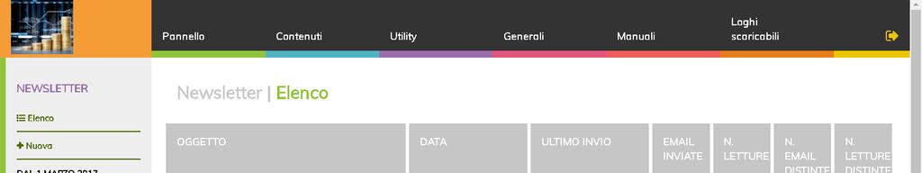 Da Utility entra in Newsletter Clicca su nuova Compila i