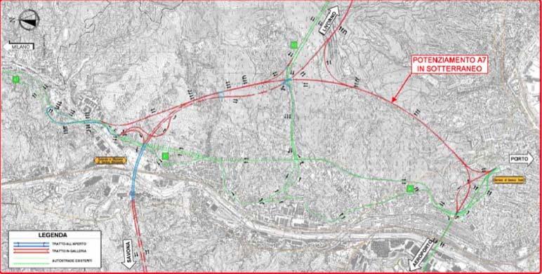 7. Attraversamento del Polcevera ASPI ha scelto per l attraversamento del Polcevera l ambito previsto dalla soluzione 2 (nuovo ortomercato), privilegiando il criterio di minimizzare l impatto sul