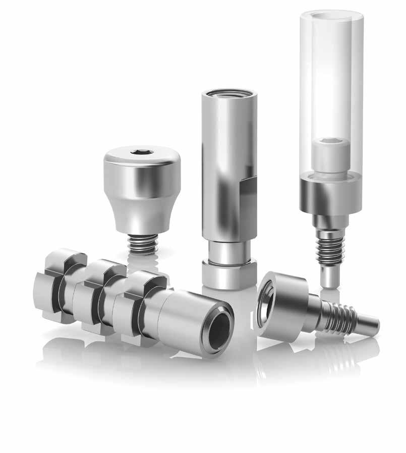 componenti protesiche Protesi su abutment PLAIN Gli abutment PLAIN hanno la peculiarità di sfruttare la geometria completamente piatta della parte superiore che si accoppia tramite un invito molto