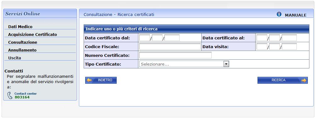 Figura 20: Servizio On-Line Certificati di maternità Consultazione certificati 1.