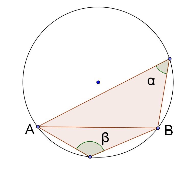 Il triangolo ABC è rettangolo in B e quindi, essendo AB R sen α AC R : Osserviamo che questa relazione vale anche considerando un angolo β