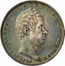 5 Lire 1844 G - Pag. 255; Mont.