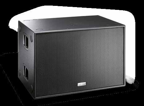 con verniciatura antigraffio Due supporti per stativo M20 e quattro maniglie in alluminio FBT, ruote opzionali Ideale per rinforzare ed estendere la gamma bassa del line array MUSE 210LA SUBLine 218S