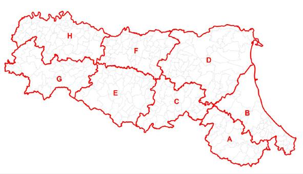 12 2 zone di pianura (D, F) che includono i tratti arginati dei corsi d acqua maggiori, i cui bacini montani si trovano rispettivamente nelle zone montane C ed E, ed i territori compresi tra i