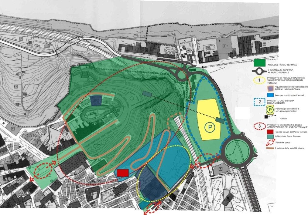 PARCO TERMALE Piscina termale Parcheggio e Centro servizi Centro servizi