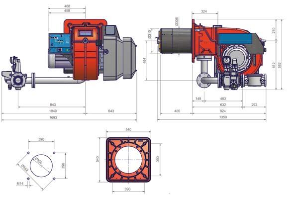 RX5 - BRUCIATORI DI GAS A BASSO NOx - Low NOx GAS BURNERS RX5 Bruciatori di gas a basso NOx Low NOx gas burners Tipo Modello Potenza Alimentazione elettrica Motore Attacchi gas Regolazione Type Model