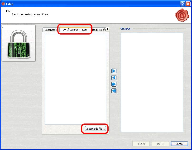 Quando appare la finestra Token USB, cliccare su Utilità e poi su Cifra Dalla finestra Apri che appare selezionare il file.