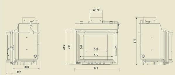 Temperatura di scarico 240 Peso kg. 96 Volume riscaldabile mc.