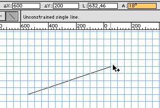 Dalla Barra Dati possiamo vedere i seguenti valori: coordinate realive X e Y, lunghezza L angolo A Possiamo modificare i