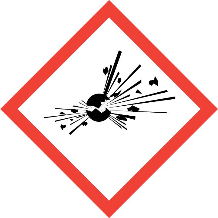 Pittogrammi: GHS01 GHS01 Bomba che esplode Cosa indica Esplosivo instabile Esplosivo; pericolo di esplosione di massa Pericolo di esplosione di