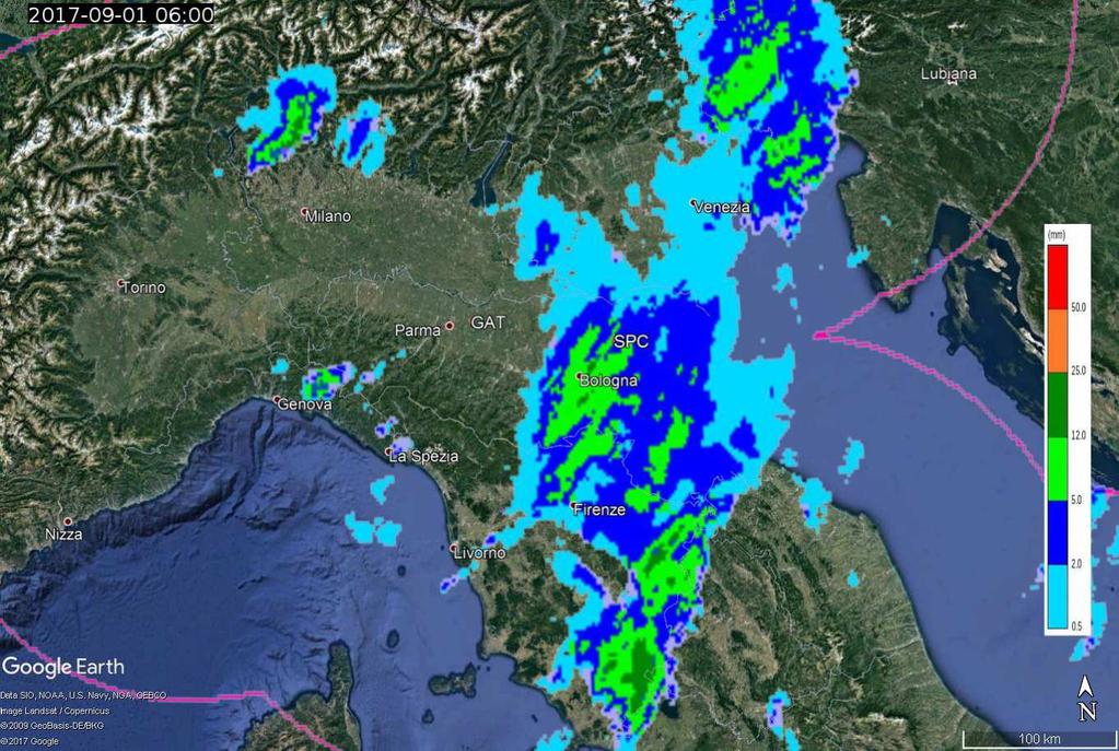 UTC (a sinistra) ed alle 06:00 UTC (a destra) del 01/09/2017.