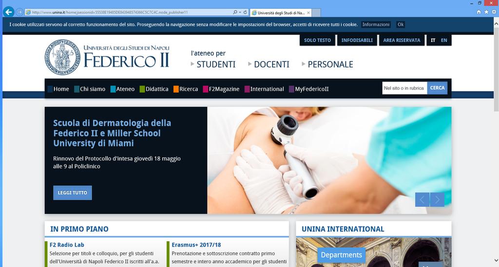 REQUISITI PRELIMINARI Requisito preliminare per poter usufruire della connessione wireless (Wi-Fi) di Ateneo è il possesso di una casella di posta elettronica (e-mail) del tipo @unina.