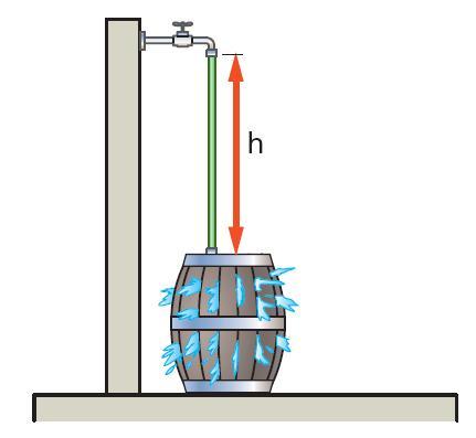 La pressione esercitata dal liquido dipende solo dal livello del liquido e non dalla quantità.