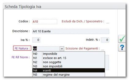 3.3 Natura delle Operazioni senza Iva Per le tipologie di Iva che