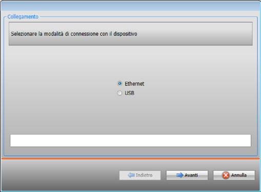 Invia configurazione Dopo aver terminato e salvato la programmazione è necessario inviare la configurazione ai dispositivi. Esecuzione: 1. Collega il dispositivo ad un PC tramite Ethernet o USB 2.